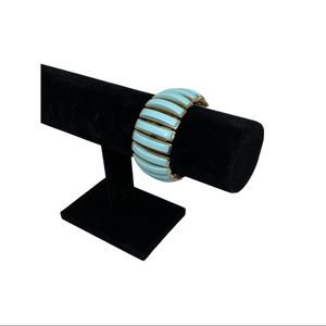 Vintage Turquoise and Gold Bracelet, Elastic